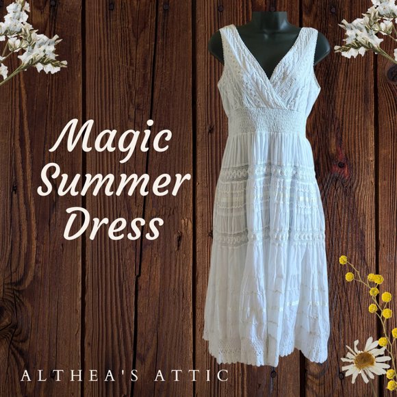 White Lace Summer Dress - Picture 1 of 14